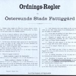 Ordningsregler för Östersunds Stads Fattiggård 1894. Från Östersunds kommunarkiv